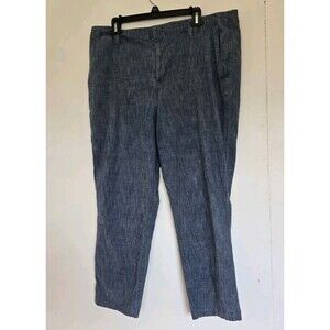 Lands End Pants Womens 18 Plus Blue Chambray Stretch Casual Minimalist Everyday